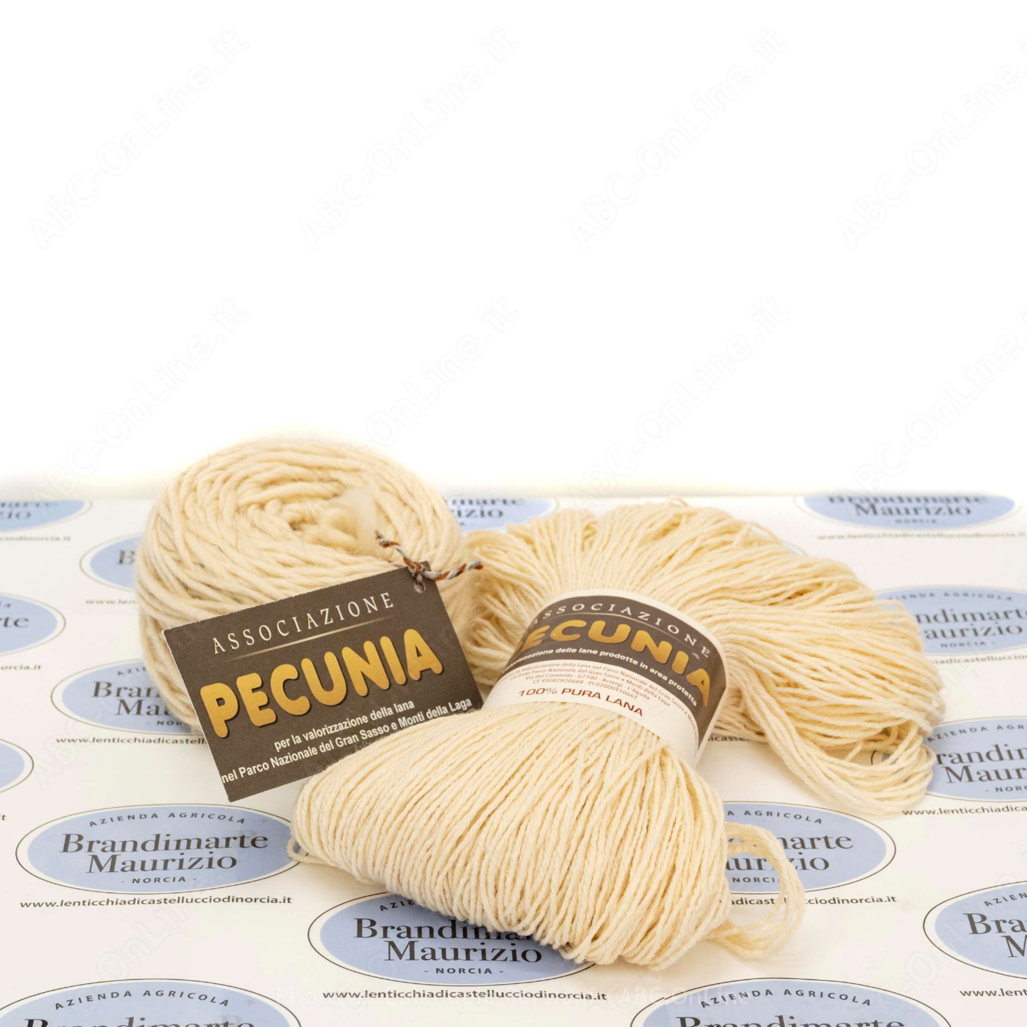 Gomitoli di lana grezza: matassa di lana Pecunia senza coloranti